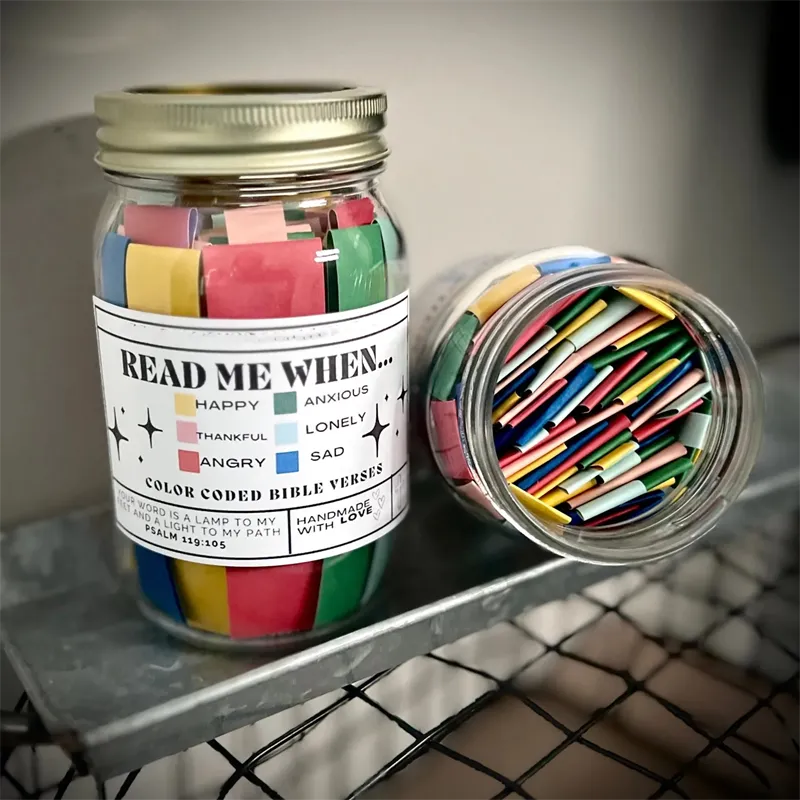 Handmade 67-Color Bible Verse Jar – Emotions & Feelings